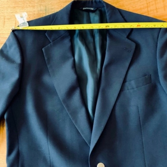 Burberrys Single Breasted 2 Buttons Blazer Navy Blue Jacket Size 42R - Picture 5 of 15